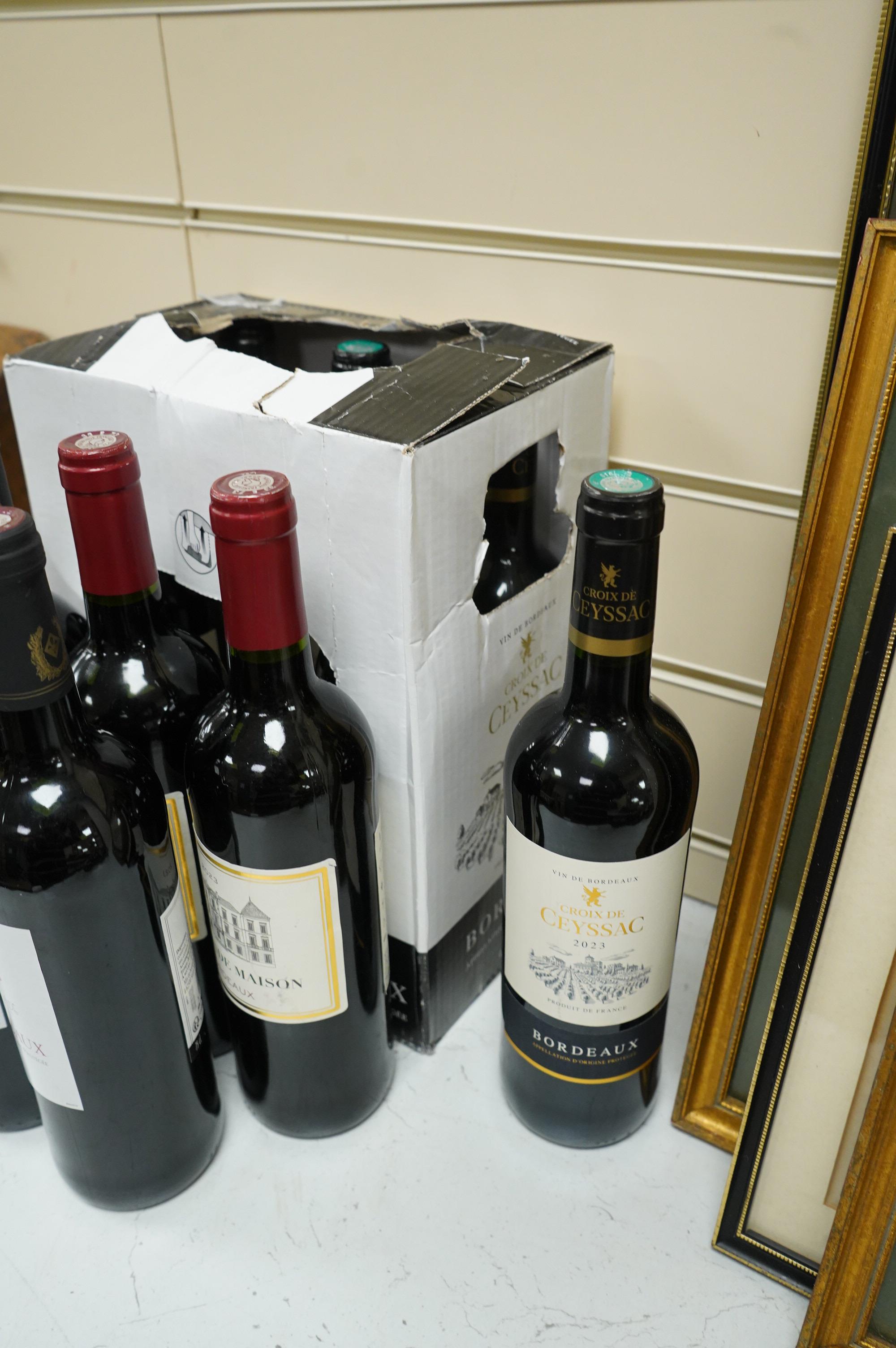 Six bottles of Croix de ceyssac, 2023 and another five bottles of various red wine